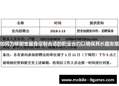 如何为穆谢奎量身定制合适的职业合约以确保其长期发展